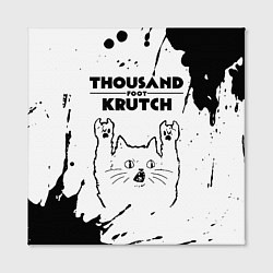Холст квадратный Thousand Foot Krutch рок кот на светлом фоне, цвет: 3D-принт — фото 2