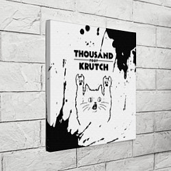 Холст квадратный Thousand Foot Krutch рок кот на светлом фоне, цвет: 3D-принт — фото 2