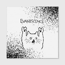 Холст квадратный Evanescence рок кот на светлом фоне, цвет: 3D-принт — фото 2