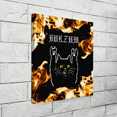 Картина квадратная Burzum рок кот и огонь / 3D-принт – фото 3