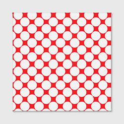Холст квадратный Узор в красное ретро-яблоко, цвет: 3D-принт — фото 2