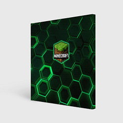 Холст квадратный Minecraft Logo Плиты, цвет: 3D-принт