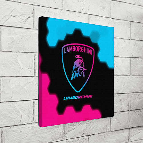 Картина квадратная Lamborghini - neon gradient / 3D-принт – фото 3