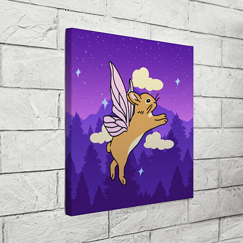 Картина квадратная Лунный кролик с крыльями / 3D-принт – фото 3
