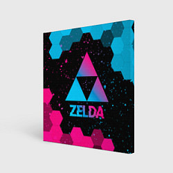 Холст квадратный Zelda - neon gradient, цвет: 3D-принт