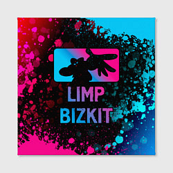 Холст квадратный Limp Bizkit - neon gradient, цвет: 3D-принт — фото 2