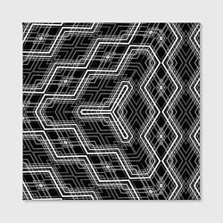 Холст квадратный Черно-белый ассеметричный узор, цвет: 3D-принт — фото 2