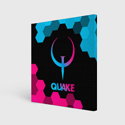 Холст квадратный Quake - neon gradient, цвет: 3D-принт