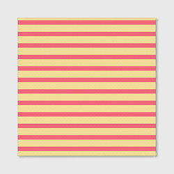 Холст квадратный Нежный жёлто-розовый полосатый, цвет: 3D-принт — фото 2