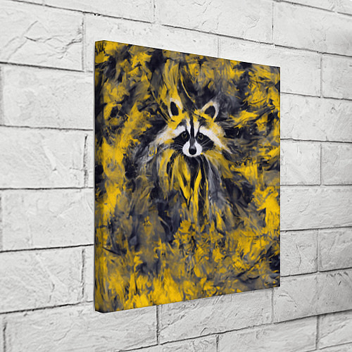 Картина квадратная Абстрактный желтый енот в стиле арт / 3D-принт – фото 3