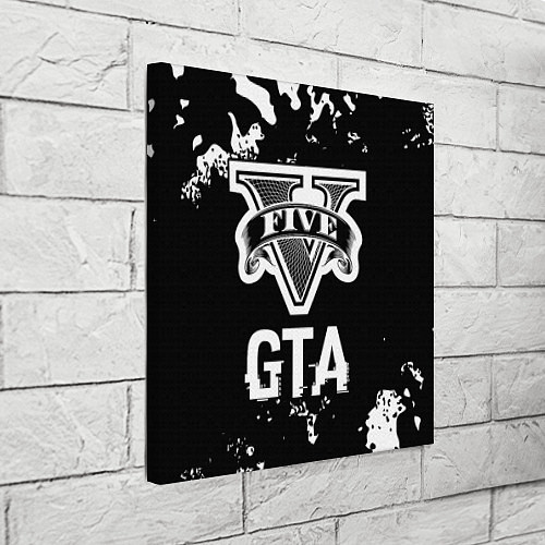 Картина квадратная GTA glitch на темном фоне / 3D-принт – фото 3