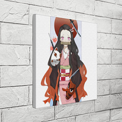 Холст квадратный Клинок рассекающий демонов Нэдзуко Камадо, цвет: 3D-принт — фото 2
