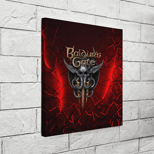 Картина квадратная Baldurs Gate 3 logo red / 3D-принт – фото 3
