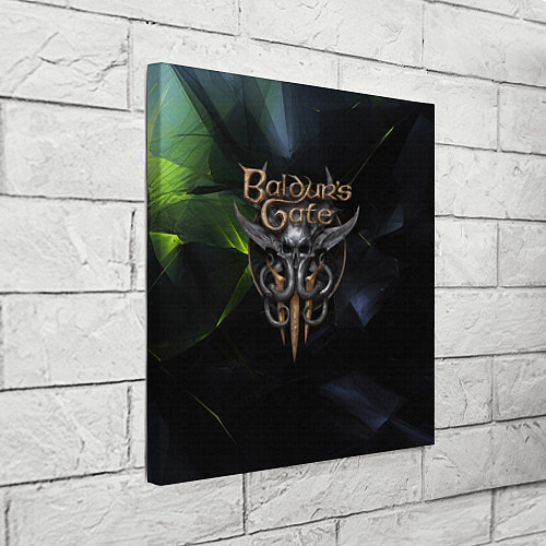 Картина квадратная Baldurs Gate 3 logo dark green / 3D-принт – фото 3