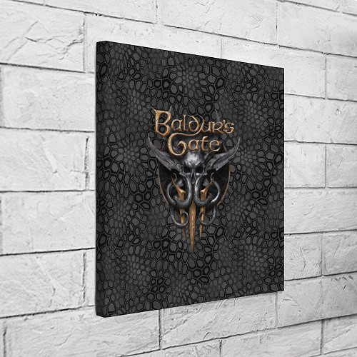 Картина квадратная Baldurs Gate 3 logo dark black / 3D-принт – фото 3