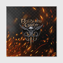Холст квадратный Baldurs Gate 3 logo fire, цвет: 3D-принт — фото 2