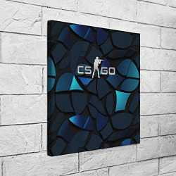 Холст квадратный CS GO blue black elements, цвет: 3D-принт — фото 2