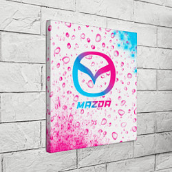 Холст квадратный Mazda neon gradient style, цвет: 3D-принт — фото 2