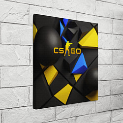 Холст квадратный CSGO blue yellow abstract, цвет: 3D-принт — фото 2