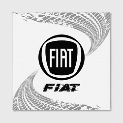 Холст квадратный Fiat speed на светлом фоне со следами шин, цвет: 3D-принт — фото 2