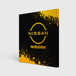 Холст квадратный Nissan - gold gradient, цвет: 3D-принт