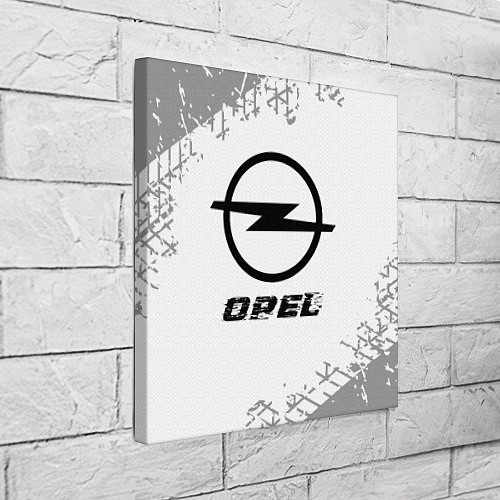 Картина квадратная Opel speed на светлом фоне со следами шин / 3D-принт – фото 3