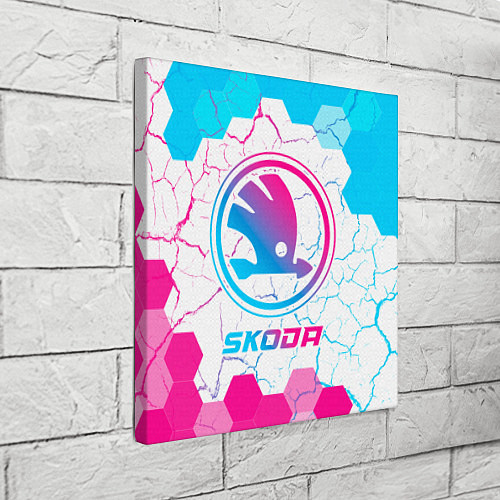 Картина квадратная Skoda neon gradient style / 3D-принт – фото 3