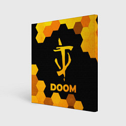 Холст квадратный Doom - gold gradient, цвет: 3D-принт