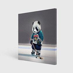 Холст квадратный Panda striker of the Florida Panthers, цвет: 3D-принт