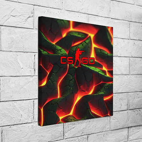 Картина квадратная CSGO зеленые плиты и лава / 3D-принт – фото 3