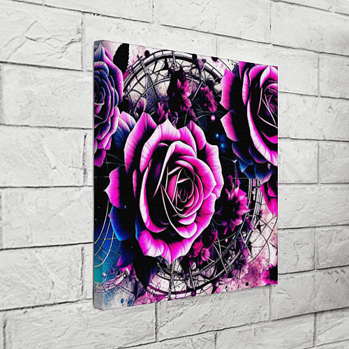 Картина квадратная Розы в стиле киберпанк / 3D-принт – фото 3