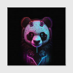 Холст квадратный Панда в стиле киберпанк, цвет: 3D-принт — фото 2