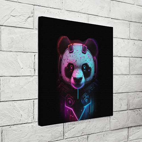 Картина квадратная Панда в стиле киберпанк / 3D-принт – фото 3