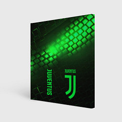 Картина квадратная Juventus green logo neon