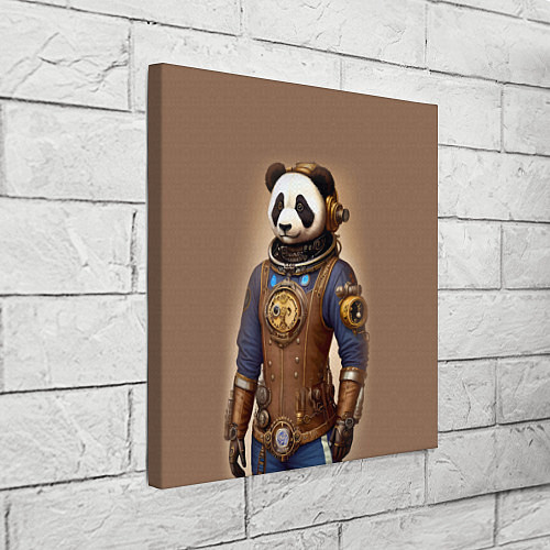 Картина квадратная Крутой панда в стиле стимпанк - нейросеть / 3D-принт – фото 3