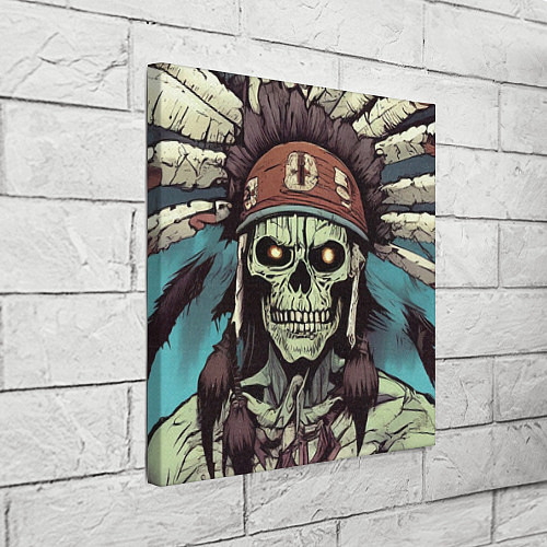 Картина квадратная Индеец зомби с перьями на голове / 3D-принт – фото 3
