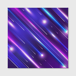 Холст квадратный Неоновый звездопад - полосы, цвет: 3D-принт — фото 2