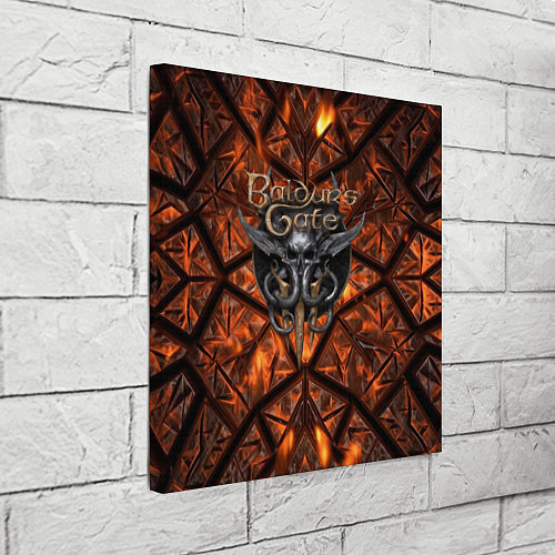 Картина квадратная Baldurs Gate 3 logo fire / 3D-принт – фото 3
