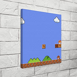 Холст квадратный Первый уровень Марио, цвет: 3D-принт — фото 2