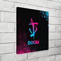 Холст квадратный Doom - neon gradient, цвет: 3D-принт — фото 2