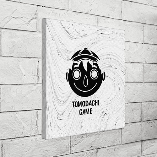 Картина квадратная Tomodachi Game glitch на светлом фоне / 3D-принт – фото 3