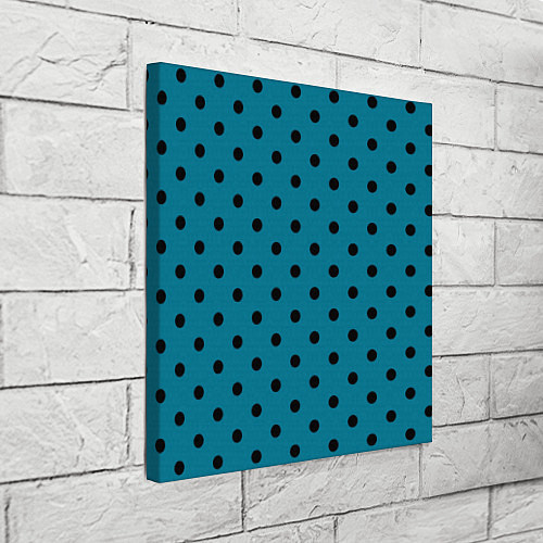 Картина квадратная Чёрный горошек на бирюзовом / 3D-принт – фото 3
