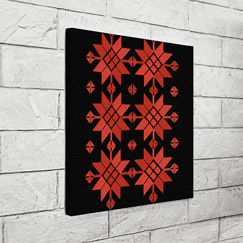 Картина квадратная Удмуртский - вертикаль black / 3D-принт – фото 3