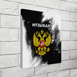 Холст квадратный Музыкант из России и герб РФ, цвет: 3D-принт — фото 2