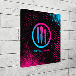 Холст квадратный Three Days Grace - neon gradient, цвет: 3D-принт — фото 2