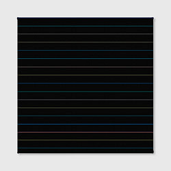 Холст квадратный Разноцветные полосы на чёрном, цвет: 3D-принт — фото 2