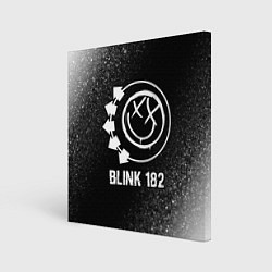 Холст квадратный Blink 182 glitch на темном фоне, цвет: 3D-принт