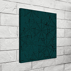 Холст квадратный Паутина тёмно-зелёный, цвет: 3D-принт — фото 2