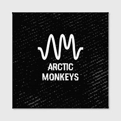 Холст квадратный Arctic Monkeys glitch на темном фоне, цвет: 3D-принт — фото 2
