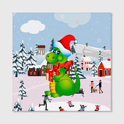 Холст квадратный Новогодний дракон, цвет: 3D-принт — фото 2